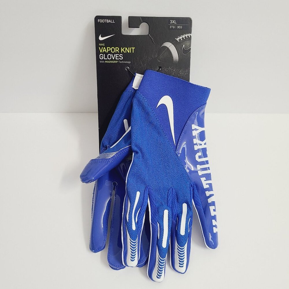 Nike Vapor Knit 4.0 Football Gloves NCAA Kentucky Wildcats DX5240-417 Size 3XL